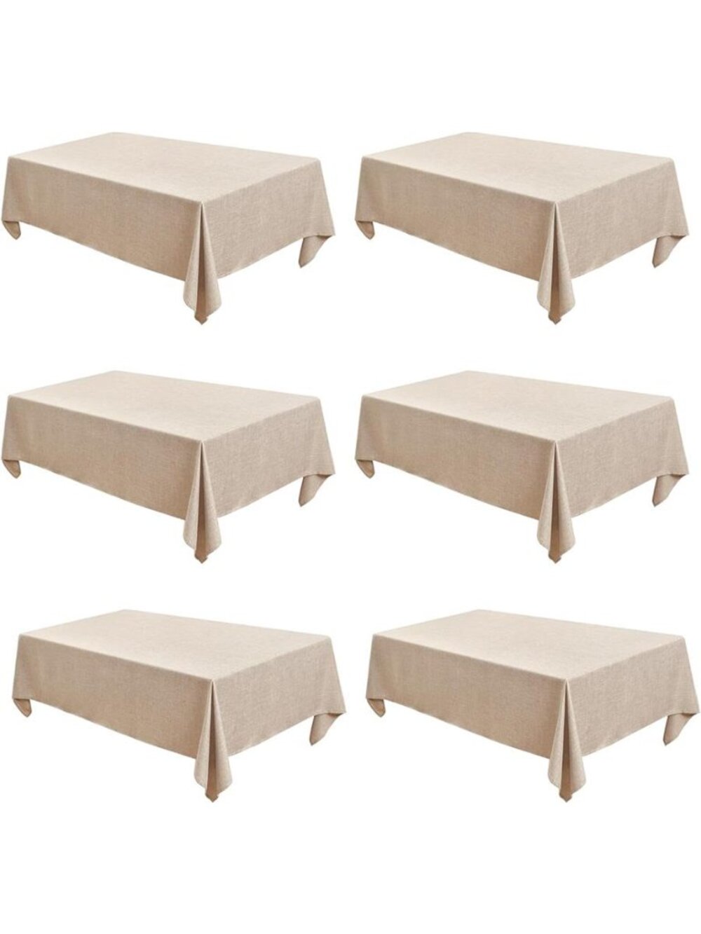 Beige Faux Linen Tablecloths Rectangle
